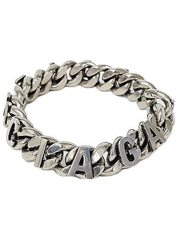 Balenciaga BALENCIAGA 718510 Logo Chain Bracelet M Antique Silver Men's (view 2)