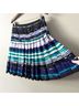 Carlisle 100% Silk Stripes Black Blue Silk Skirt Size 4 - photo 4