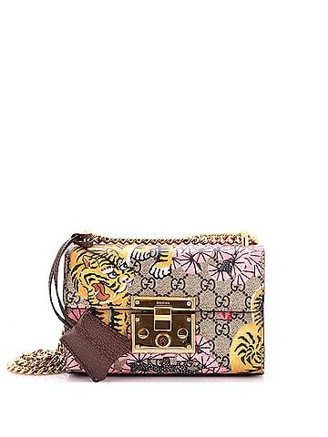 Gucci Padlock Shoulder Bag Bengal Print GG Coated Canvas Small (view 1)