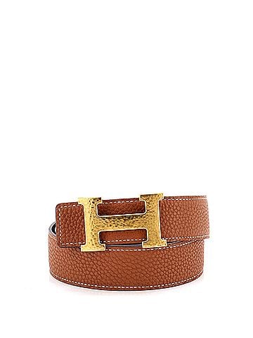 Hermès Constance Martelee H Reversible Belt Leather with Hammered Hardware Medium (view 1)