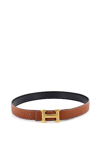 Hermès Constance Martelee H Reversible Belt Leather with Hammered Hardware Medium (view 2)