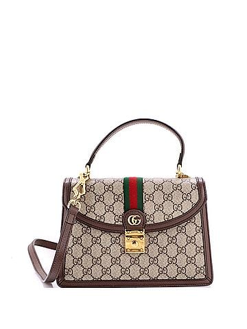 Gucci Ophidia Flap Top Handle Bag GG Coated Canvas Small (view 1)