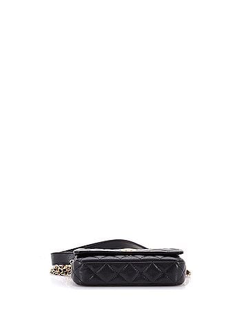 Chanel Twist Your Buttons Flap Clutch with Chain Quilted Caviar (view 2)