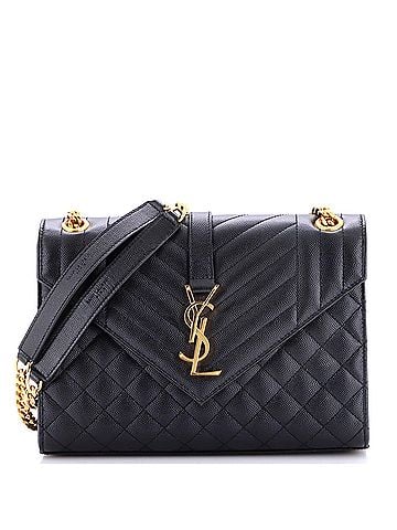 Saint Laurent Classic Monogram Envelope Satchel Mixed Matelasse Leather Medium (view 1)