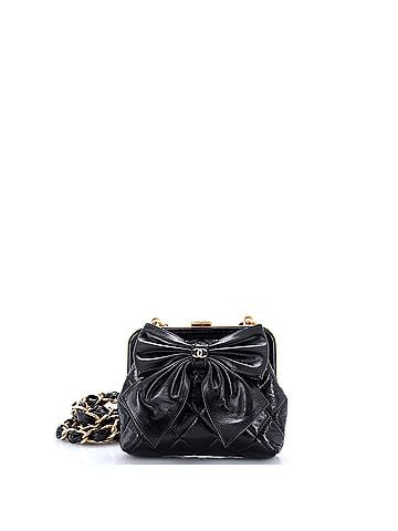 Chanel Bow Frame Clutch With Chain Quilted Patent with Lambskin Mini (view 1)