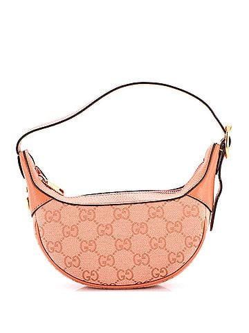 Gucci Ophidia Half Moon Bag GG Canvas with Leather Mini (view 1)