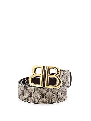 Balenciaga x Gucci The Hacker Project BB Belt BB Coated Canvas Wide (view 1)