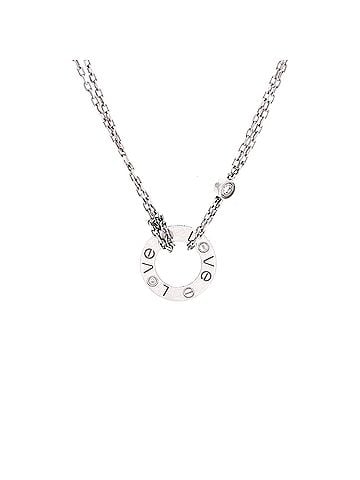 Cartier 2 Diamonds Love Pendant Necklace 18K White Gold with Diamonds (view 1)