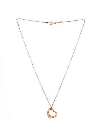 Tiffany & Co. Elsa Peretti Open Heart 5 Diamonds Pendant Necklace 18K Rose Gold with Diamonds (view 2)