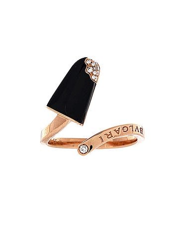 Bvlgari Gelati Ring 18K Rose Gold with Onyx and Diamonds (view 1)