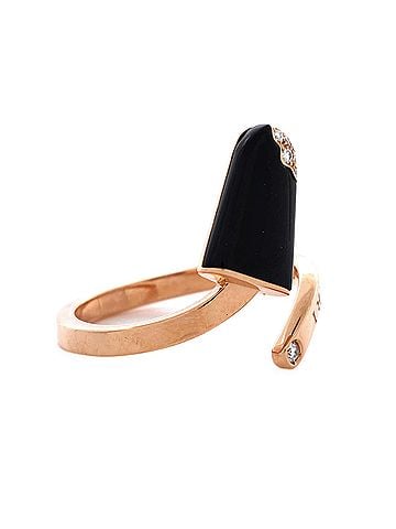Bvlgari Gelati Ring 18K Rose Gold with Onyx and Diamonds (view 2)