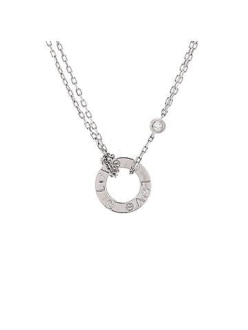 Cartier 2 Diamonds Love Pendant Necklace 18K White Gold with Diamonds (view 1)