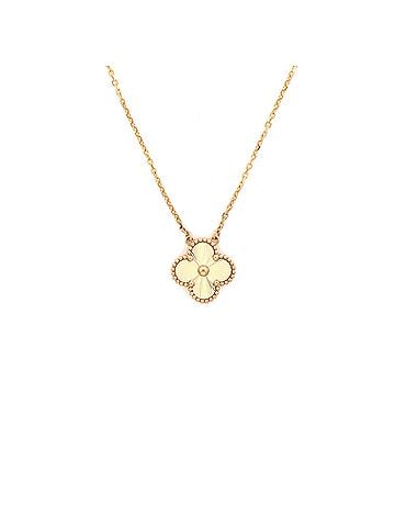 Van Cleef & Arpels Vintage Alhambra Pendant Necklace Guilloche 18K Yellow Gold (view 1)