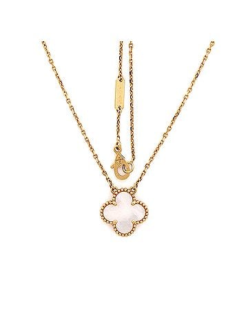Van Cleef & Arpels Vintage Alhambra Pendant Necklace 18K Yellow Gold and Mother of Pearl (view 2)