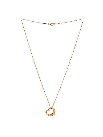 Tiffany & Co. Elsa Peretti Open Heart Pendant Necklace 18K Rose Gold 16mm (view 2)