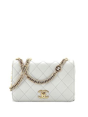 Chanel Logo Enamel Full Flap Bag Quilted Lambskin Mini (view 1)
