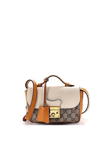 Gucci Padlock Front Pocket Flap Shoulder Bag GG Coated Canvas and Leather Mini (view 1)