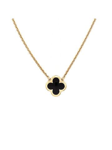 Van Cleef & Arpels Pure Alhambra Pendant Necklace 18K Yellow Gold and Onyx (view 1)