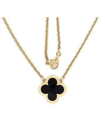 Van Cleef & Arpels Pure Alhambra Pendant Necklace 18K Yellow Gold and Onyx (view 2)