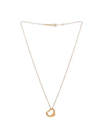 Tiffany & Co. Elsa Peretti Open Heart Pendant Necklace 18K Rose Gold 16mm (view 2)