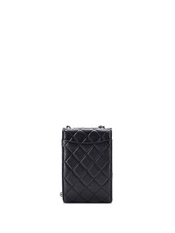 Chanel CC Flap Phone Holder Crossbody Bag Quilted Caviar (view 2)