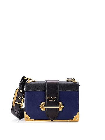 Prada Cahier Crossbody Bag Leather and Saffiano Leather Small (view 1)