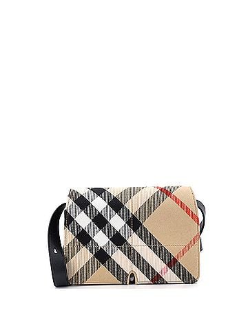 Burberry Snip Shoulder Bag Check Jacquard with Leather (view 1)