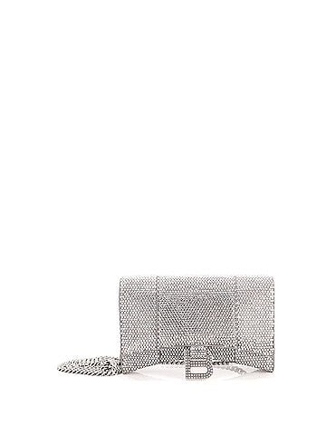 Balenciaga Hourglass Chain Wallet Suede with Crystals (view 1)