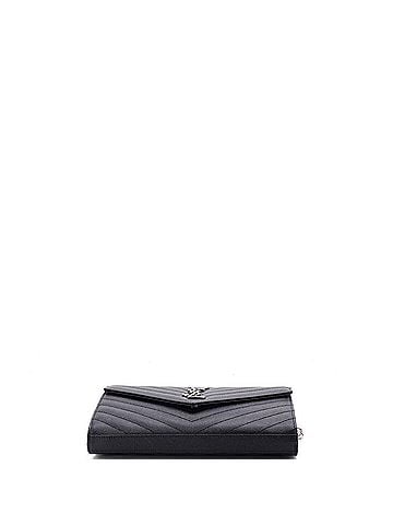 Saint Laurent Classic Monogram Wallet on Chain Matelasse Chevron Leather Medium (view 2)