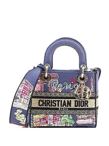 Christian Dior Lady D-Lite Bag Embroidered Raffia Medium (view 1)