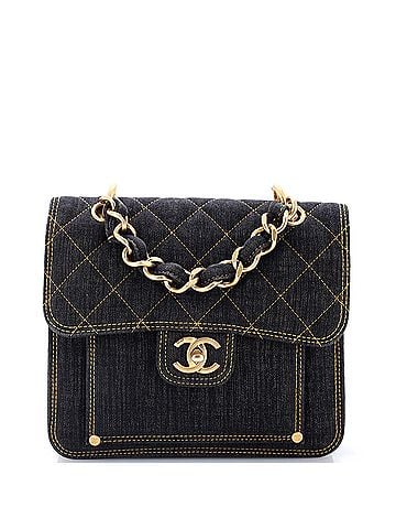 Chanel Double You CC Flap Bag Quilted Denim Medium (view 1)