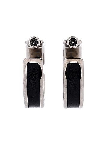 Hermès Olympe Hoop Earrings Metal and Leather (view 2)