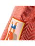 Hermès 100% Wool Red Orange Yellow Les Cabanes Backpack Embroidered Toile One size - photo 6