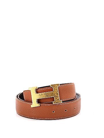 Hermès Constance Martelee H Reversible Belt Leather with Hammered Hardware Medium (view 1)