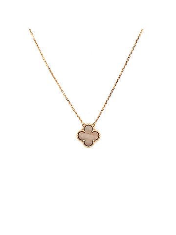 Van Cleef & Arpels Vintage Alhambra Pendant Necklace 18K Rose Gold and Grey Mother of Pearl (view 1)
