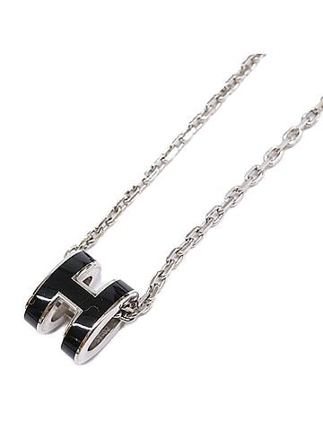 Hermès HERMES Pop H Necklace, Black and Silver, for Women (view 1)