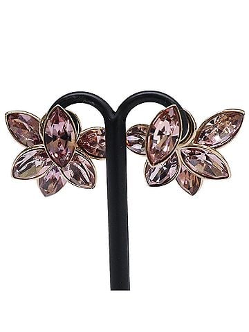 Christian Dior Christian Dior DIOR Mise en Dior Flower Crystal Earrings Pink Gold Women's (view 1)