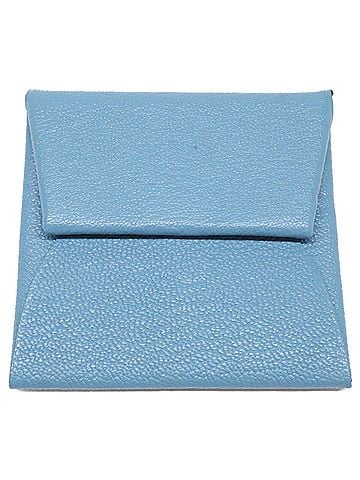 Hermès HERMES Bastia W-stamp Leather Wallet/Coin Case, Chevre Leather, Women's (view 1)