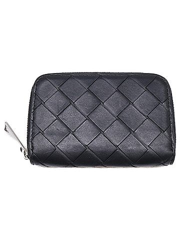 Bottega Veneta BOTTEGA VENETA Intrecciato Leather Round Zip Wallet/Coin Case, Black, Men's (view 1)
