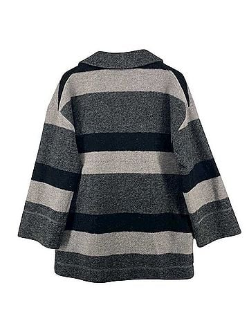 Roots Wool Blend Striped Open Front Shawl Collar Cardigan Coat (view 2)