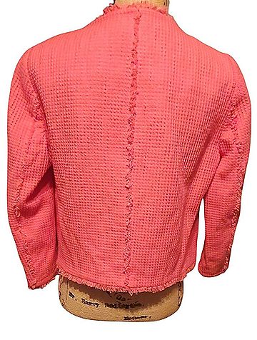 Zara Basic Zara Badic Tweed Frayed edge Cropped Blazer Jacket (view 2)