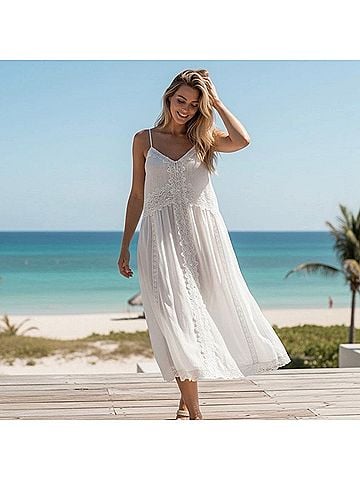 Caroline Constas lace chiffon midi euro summer dress Cocktail Dress (view 1)