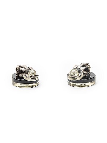 Chanel CC Rhinestone Enamel Clip On Earrings (view 2)