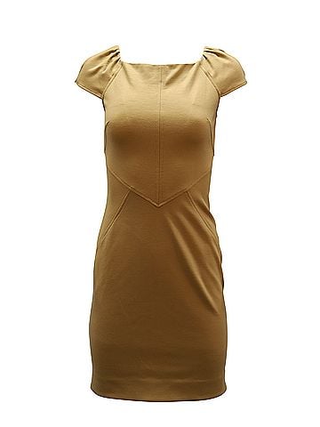Diane von Furstenberg Diane Von Furstenberg Sheath Mini Dress in Brown Wool (view 1)