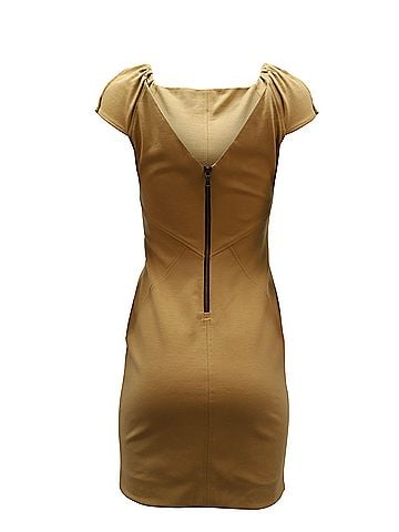 Diane von Furstenberg Diane Von Furstenberg Sheath Mini Dress in Brown Wool (view 2)