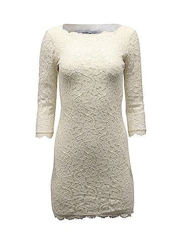 Diane von Furstenberg Diane Von Furstenberg Lace Bodycon Dress in Cream Rayon (view 1)