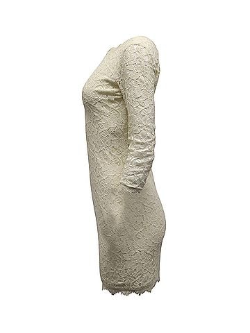 Diane von Furstenberg Diane Von Furstenberg Lace Bodycon Dress in Cream Rayon (view 2)