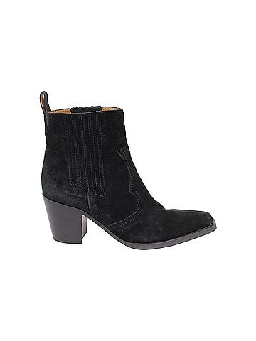 Ganni Ganni Western Style Ankle Boots in Black Suede (view 1)