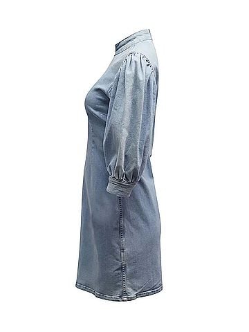 Ganni Ganni Cult Denim Mini Dress in Light Blue Cotton (view 2)