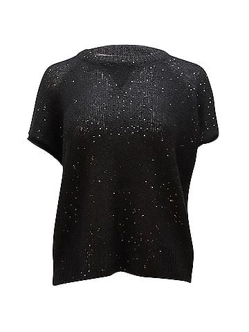 ATM Anthony Thomas Melillo ATM Anthony Thomas Melillo Sequin Knit Top in Black Polyester (view 1)